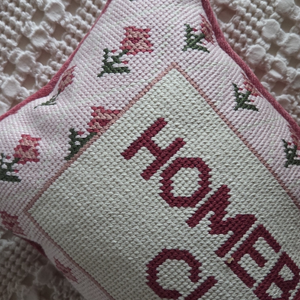 Rachel Zoe Homebody Club Needlepoint Stitch Decorative PIllow - Picture 3 of 7